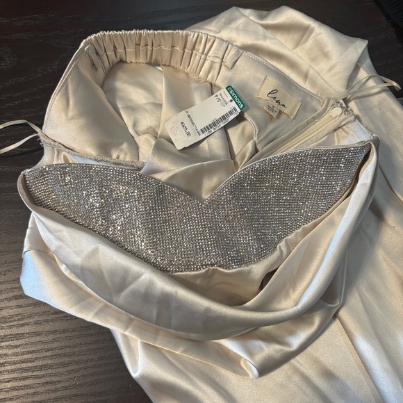 Lena Champagne Satin Backless Dress - Picture 15 of 16